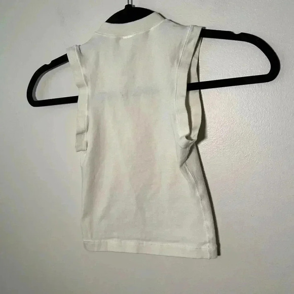 Skims Off-White Cotton Jersey Mock Neck Tank Top XXS - Picture 5 of 5